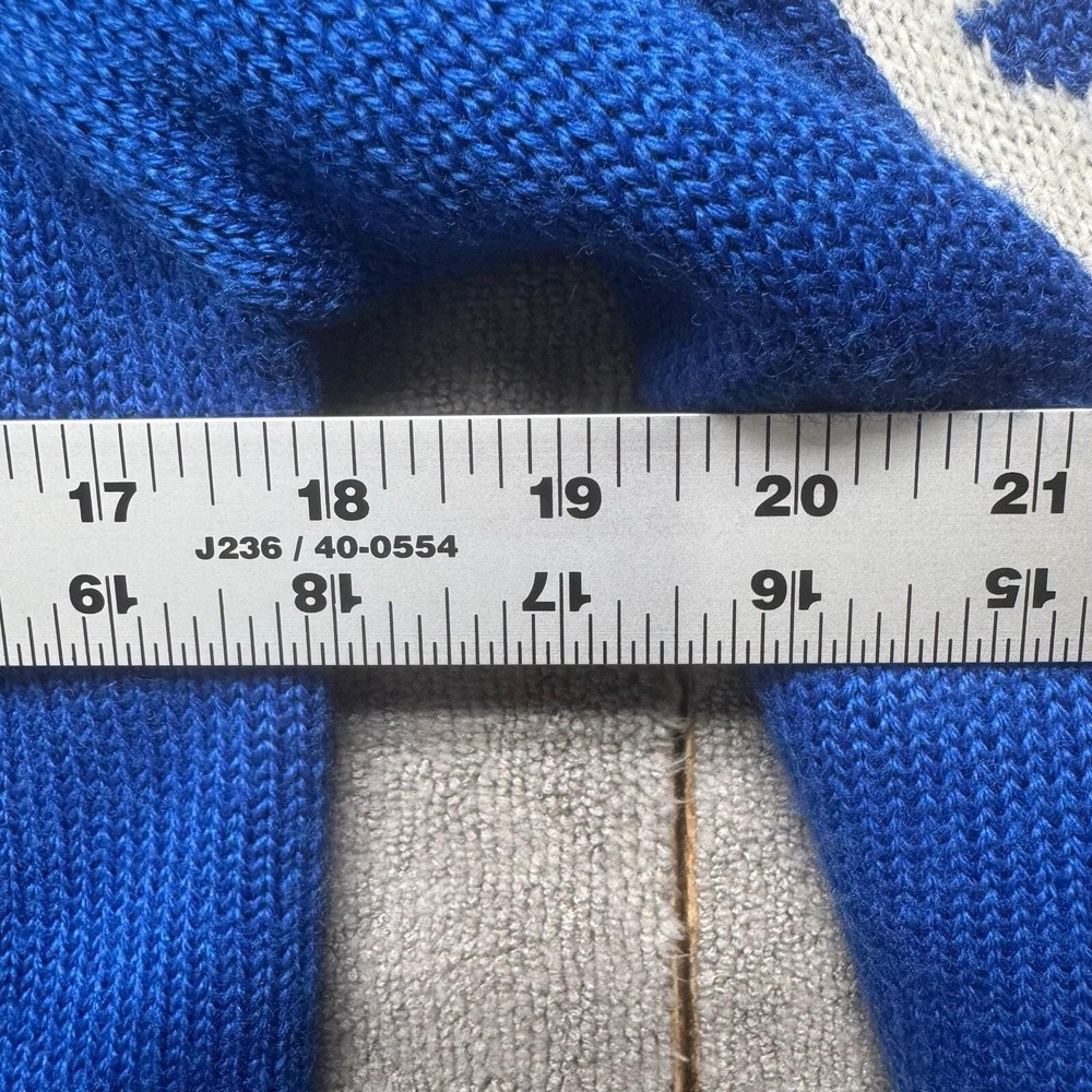 80s Blue Wool Fair Isle Sweater Small Alexa Grace Angora NWT Ice Skater Y2K - Picture 6 of 9